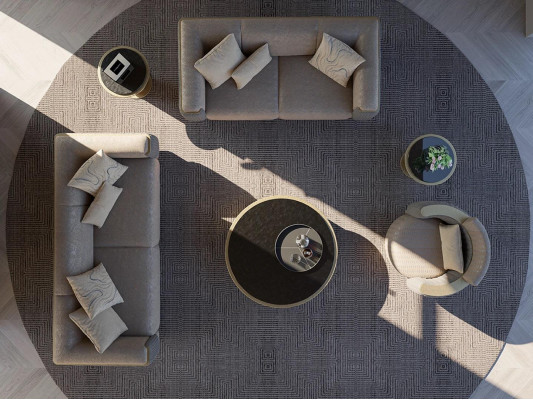 Komplett 3-teilleg Polstersofa Dräisëtzer Modern Sessell Wunnzëmmer Zwëschesëtzer Couch