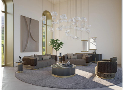 Wunnzëmmer Gepolstert Miwwelen Sofa Set Zweekascht Dräikascht Sofa Canapé Luxus Fotel