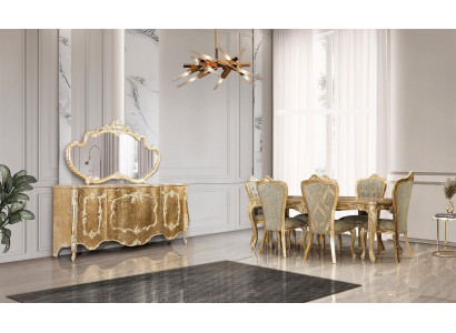 Iesszëmmer Iessdësch 6x Stiller Dësch Luxus Dëscher Klassesch Iess Grupp Set 7 Deeler.