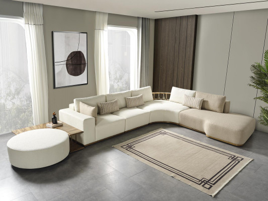 Wäisst Modern Ecksofa L-Form Couch Luxus Polstersofa Stuffmiwwel
