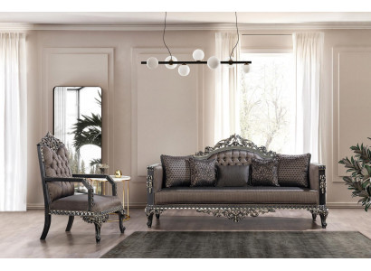 Luxus Chesterfield Sofagarnitur 3+1 Sëtzer Klassesch Sofa Barock Polstersëtz