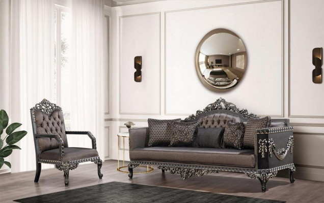 Luxus Chesterfield Sofagarnitur 3+1 Sëtzer Klassesch Sofa Barock Polstersëtz