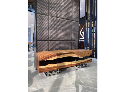 Anrichte Sideboard Kommode Epoxidharz Braun Wunnzëmmer Holz Kommoden