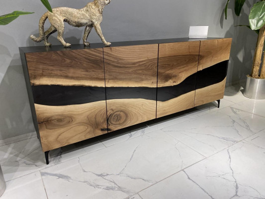 Epoxidharz Sideboard Kommode Braun Wunnzëmmer Holz Anrichte Modern