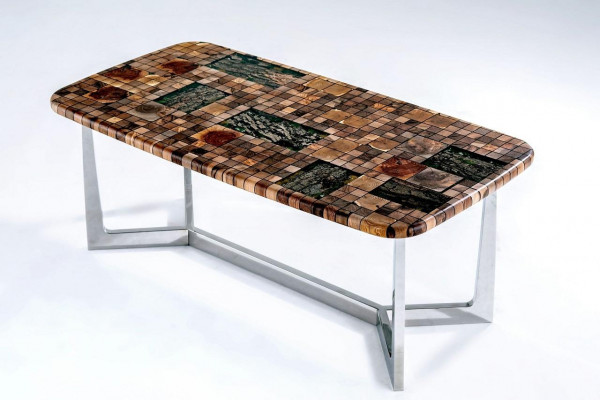 Kachdësch Iessdësch Epoxidharz Iesszëmmerdësch Dësch 140 cm Holz Braun