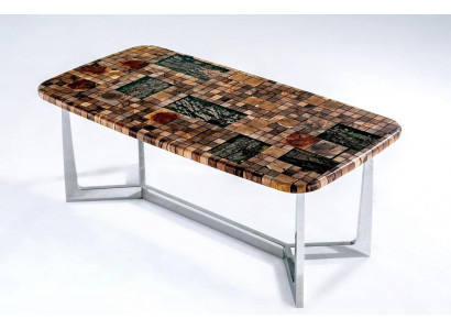 Kachdësch Iessdësch Epoxidharz Iesszëmmerdësch Dësch 140 cm Holz Braun