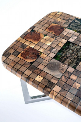 Kachdësch Iessdësch Epoxidharz Iesszëmmerdësch Dësch 140 cm Holz Braun