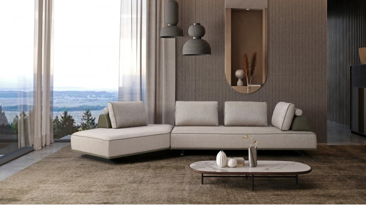 Ecksofa L Form Wunnzëmmer Sofa Polstersofa Gro Stoffsofa Couch Modern