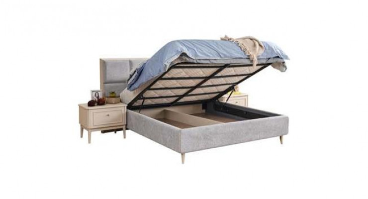 Komplett Schlofzëmmer Miwwel Set Bett 2x Nuetsschaf Schminktësch 4 Stéck Neit