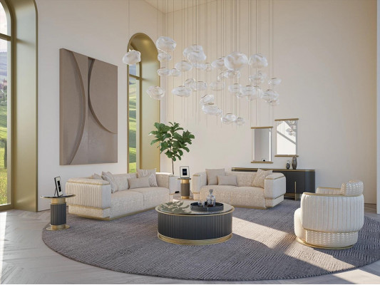 Canapé komplett 3 Deeler Wunnzëmmer Design Dräisëtzer Canapé-Suite Zweisëtzer Couch