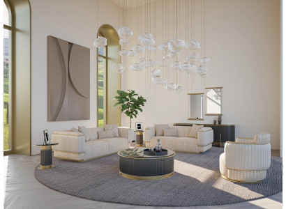 Canapé komplett 3 Deeler Wunnzëmmer Design Dräisëtzer Canapé-Suite Zweisëtzer Couch