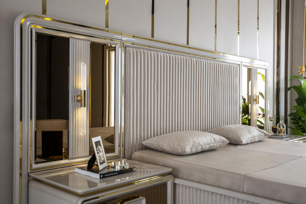 Bett Wäiss Schéin Design Modern Duebel Better Schlofkummer Elegante Miwwelen Nei