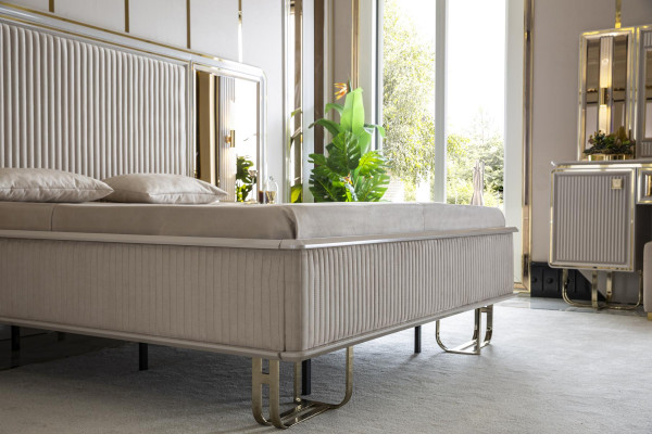 Bett Wäiss Schéin Design Modern Duebel Better Schlofkummer Elegante Miwwelen Nei