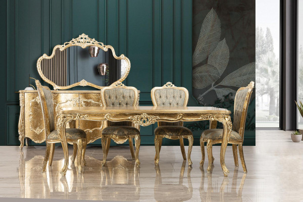 Barock Antik Stil Iessdësch Dësch Echt Holz Klassesch Designer Dëscher Rokoko