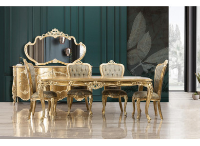 Barock Antik Stil Iessdësch Dësch Echt Holz Klassesch Designer Dëscher Rokoko