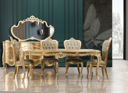 Barock Antik Stil Iessdësch Dësch Echt Holz Klassesch Designer Dëscher Rokoko