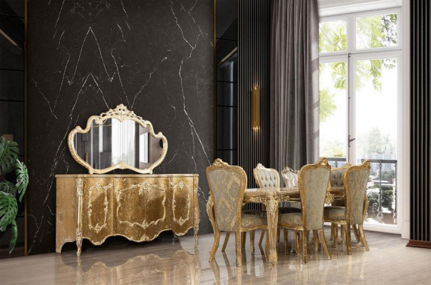 Barock Antik Stil Iessdësch Dësch Echt Holz Klassesch Designer Dëscher Rokoko