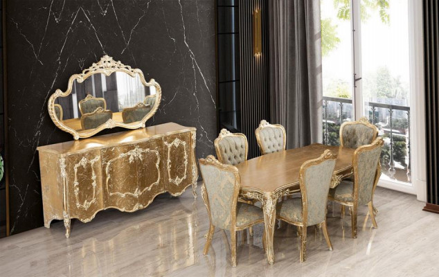 Barock Antik Stil Iessdësch Dësch Echt Holz Klassesch Designer Dëscher Rokoko
