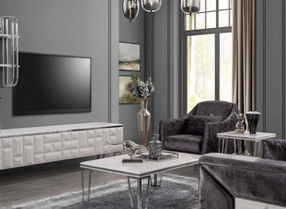 Wunnwand TV Wand Holz Modern Stil Regal Wunnzëmmer Miwwelen Schaf RTV TV Stänner