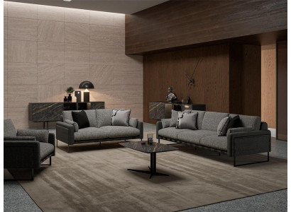 Wunnzëmmer Sofasett Sofas Canapé Modern Fauteuil Luxus Holz Clubdësch Nei