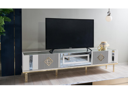 Sideboard RTV Lowboard TV Ständer Holz Wäiss Wunnzëmmer Dësch Schaf
