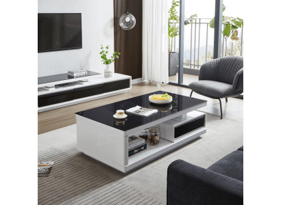 Luxus Canapé Dësch Ablagendësch Bäistelltësch Glastësch Modern Miwwel Design