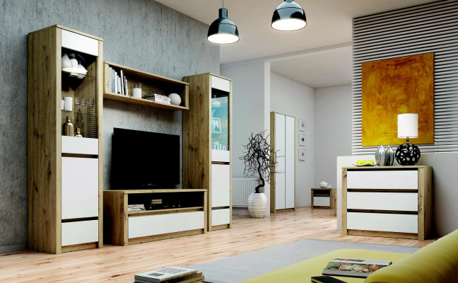 Wunnzëmmer Kommod Sideboard RTV Schaf Wand TV-Schaf Coffrestitiech Nei