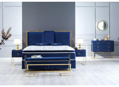 Bett Blo Metall Miwwelen Design Eleganten Schlofzëmmer Miwwelen Luxus Modern Neit