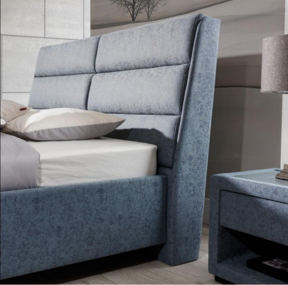 Schlofzëmmer Set Blo Bett Schéin 2x Nuetsdëscher Komplett Set Luxus Nei 3 Deeler.