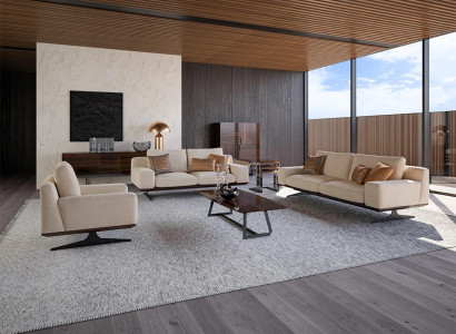 Wunnzëmmer Set 5tlg Sofagarnitur Zweesëtzer Drësëtzer Sofa Couch Ariichtung