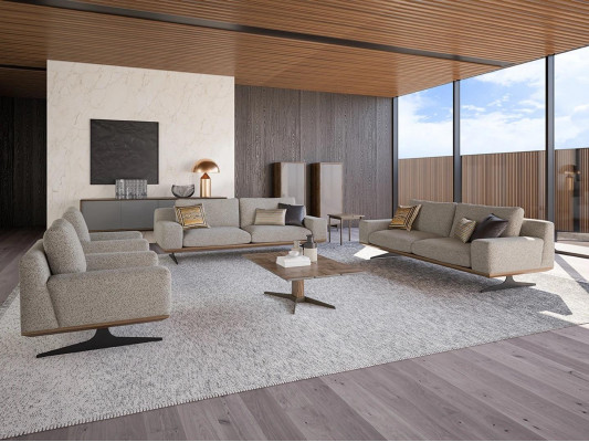 Stot eraus 6-deel 2x Sofa Dräisëtzer Modern 2x Fauteuil Sofasët Couchtisch