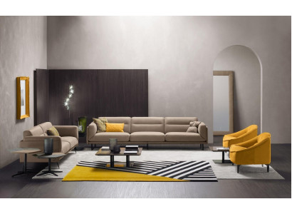 Komplett Couch Garnitur Sofa Garnitur Béich Sofa 4+3 Sëtz Grupp Lieder