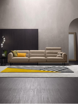 Komplett Couch Garnitur Sofa Garnitur Béich Sofa 4+3 Sëtz Grupp Lieder