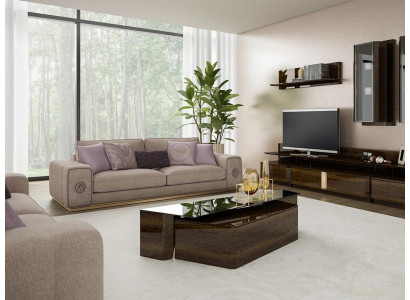 Luxus Miwwelen Sofagarnitur Komplett mat Couchtisch Wunnzëmmer Set 5 Deeler