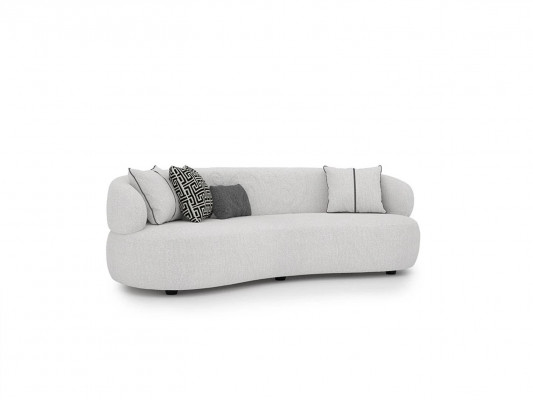 Komplett 6-deeleger Sofagarnitur 2x Dräisëtzer Sofa Designer Fauteuil Holz Couchtisch