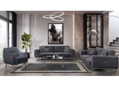 Sofagarnitur 3+3+1 Sëtzer Wunnzëmmer Komplett Sofaset Modern Set Dësch