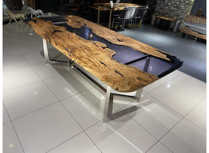 Iessdësch Epoxidharz Kichendësch Iesszëmmerdësch Dësch 240 cm Holz Braun