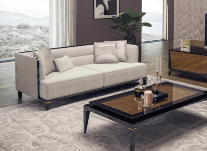 Wunnzëmmer Modern Wäiss Sofa Dräisëtzer Couch Designer Polsterméibel