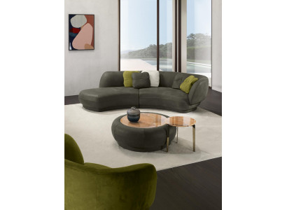 Textil Sofa 3 Sëtzer Polster Lieder Modern Relax Sëtz Luxus Miwwelen Ecksofa Ronn