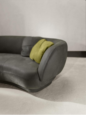 Textil Sofa 3 Sëtzer Polster Lieder Modern Relax Sëtz Luxus Miwwelen Ecksofa Ronn