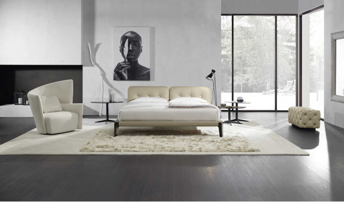 Modern Duebelbett Schlofzëmmer Beige Bett Miwwelen Holz Design Better Prianera