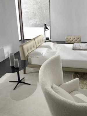 Modern Duebelbett Schlofzëmmer Beige Bett Miwwelen Holz Design Better Prianera