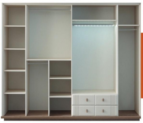 Groussen Wäissen Kleederschaf Stilvoll Schlofzëmmer Holz Luxus Schief.