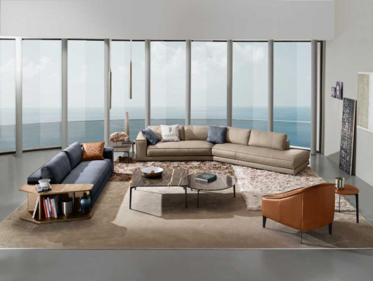 Soffa Zëmmer Miwwelen Drësëtzer Design Drësëtzer Couch Polstersoffa Blo Prianera