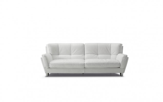 Luxus Sofa 3 Sëtz Couch Holz Miwwelen Drësëtzer Prianera Sofas Wäiss Couchen Lieder