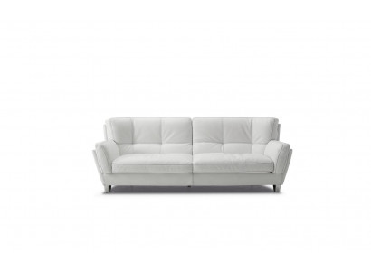 Luxus Sofa 3 Sëtz Couch Holz Miwwelen Drësëtzer Prianera Sofas Wäiss Couchen Lieder