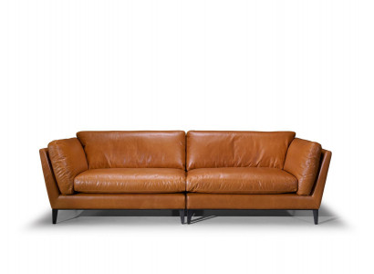 Sofa 3 Sëtzer Braun Luxus Design Miwwelen Wunnzëmmer Miwwelen Lieder Prianera Stil Neien