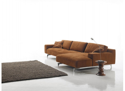Ecksofa Braun Design Polsterung Couch Textil Wunnzëmmer L Form Canapéë Prianera