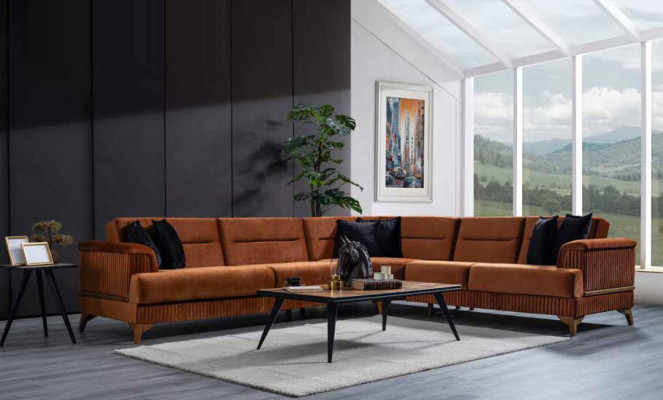 Designer Canapé Eckcanapé Stoff Wunnzëmmermiwwel Canapé L-fërmeg Canapéen Nei