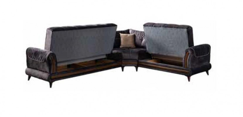 Groue moderne Sofa Ecksofa Textilstoffer bequemt Sofa L-Form nei
